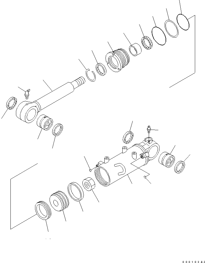 Схема запчастей Komatsu PC50MR-2-AC - ЦИЛИНДР ОТВАЛА ОСНОВН. КОМПОНЕНТЫ И РЕМКОМПЛЕКТЫ