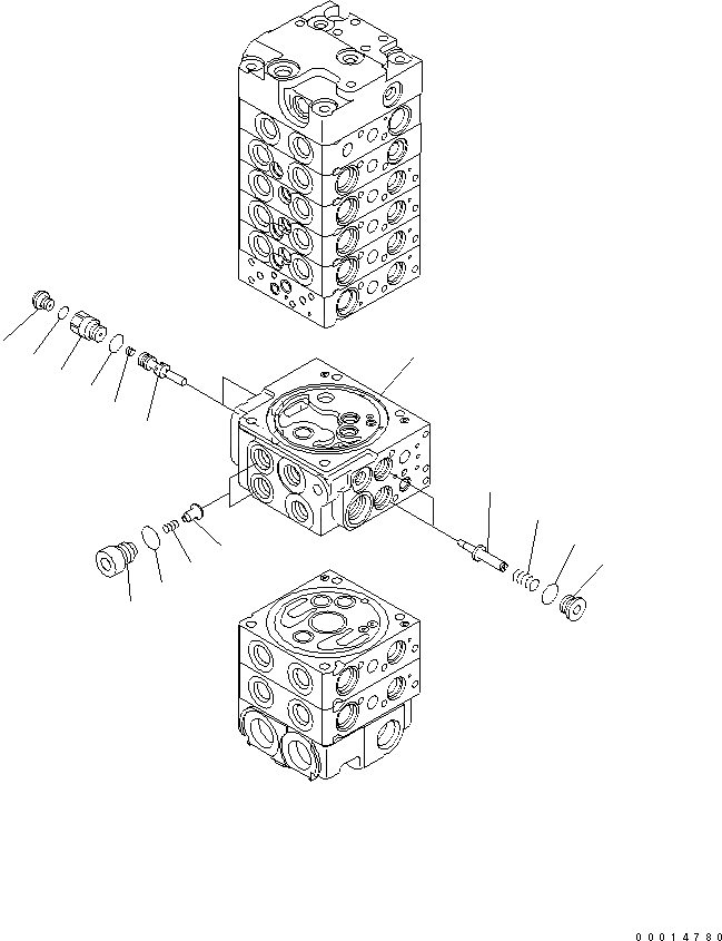 Схема запчастей Komatsu PC50MR-2-AC - ОСНОВН. КЛАПАН (8-КЛАПАН) (/) ОСНОВН. КОМПОНЕНТЫ И РЕМКОМПЛЕКТЫ