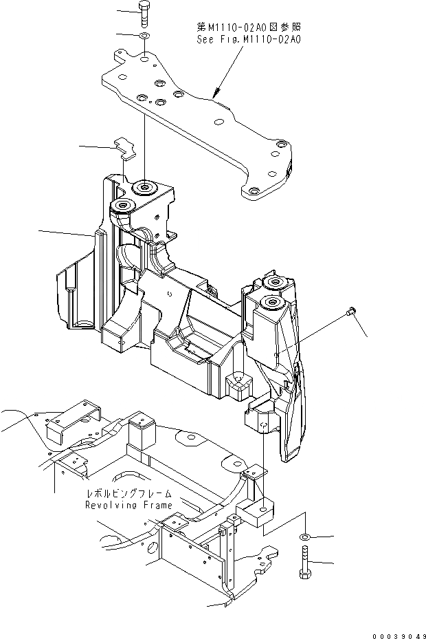 Схема запчастей Komatsu PC50MR-2 - ПРОТИВОВЕС (СПЕЦ-Я ДЛЯ БОЛЬШИХ ВЫСОТ.) ЧАСТИ КОРПУСА