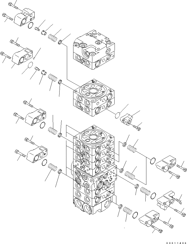 Схема запчастей Komatsu PC50MR-2 - ОСНОВН. КЛАПАН (9-КЛАПАН) (/) ОСНОВН. КОМПОНЕНТЫ И РЕМКОМПЛЕКТЫ