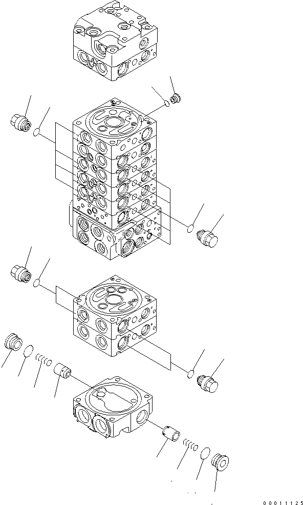 Схема запчастей Komatsu PC50MR-2 - ОСНОВН. КЛАПАН (9-КЛАПАН) (/) ОСНОВН. КОМПОНЕНТЫ И РЕМКОМПЛЕКТЫ