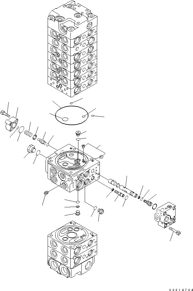 Схема запчастей Komatsu PC50MR-2 - ОСНОВН. КЛАПАН (9-КЛАПАН) (/) (7L/MIN) ОСНОВН. КОМПОНЕНТЫ И РЕМКОМПЛЕКТЫ