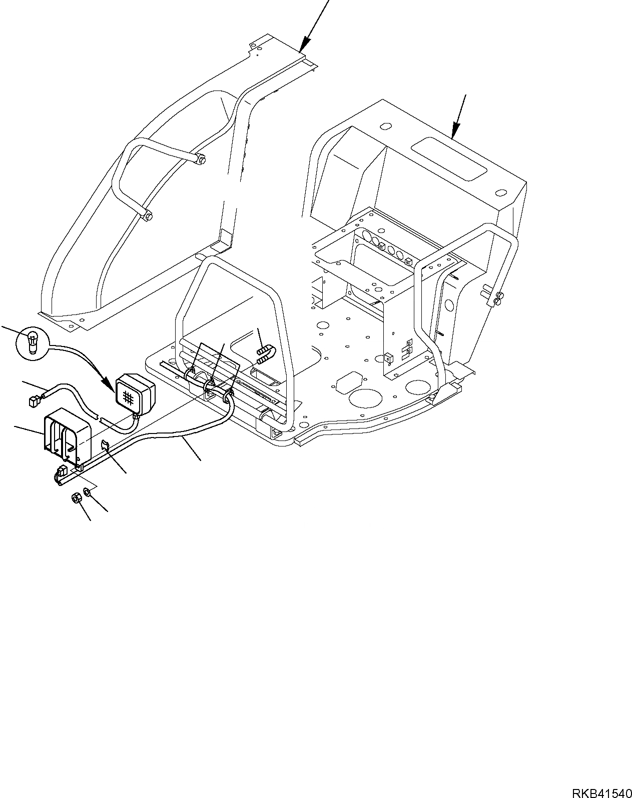 Схема запчастей Komatsu PC50MR-2 - ПЕРЕДН. РАБОЧ. ОСВЕЩЕНИЕ (НАВЕС) КОМПОНЕНТЫ ДВИГАТЕЛЯ И ЭЛЕКТРИКА