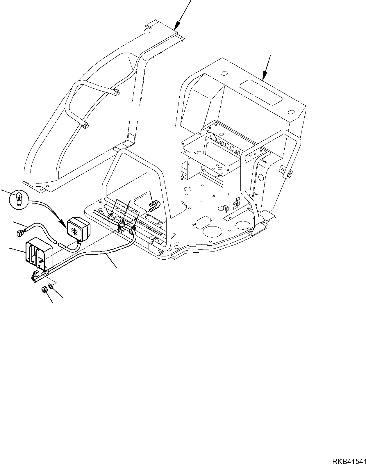 Схема запчастей Komatsu PC50MR-2 - ПЕРЕДН. РАБОЧ. ОСВЕЩЕНИЕ (НАВЕС) КОМПОНЕНТЫ ДВИГАТЕЛЯ И ЭЛЕКТРИКА