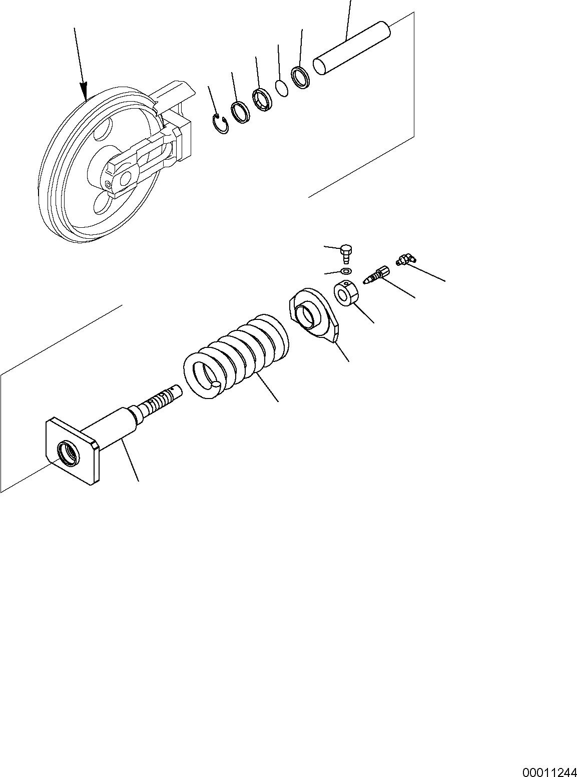 Схема запчастей Komatsu PC50MR-2 - ОПОРНЫЙ ЭЛЕМЕНТ ЛЕНИВЦА (STEEL SHOE) НИЖН.CARRIAGE