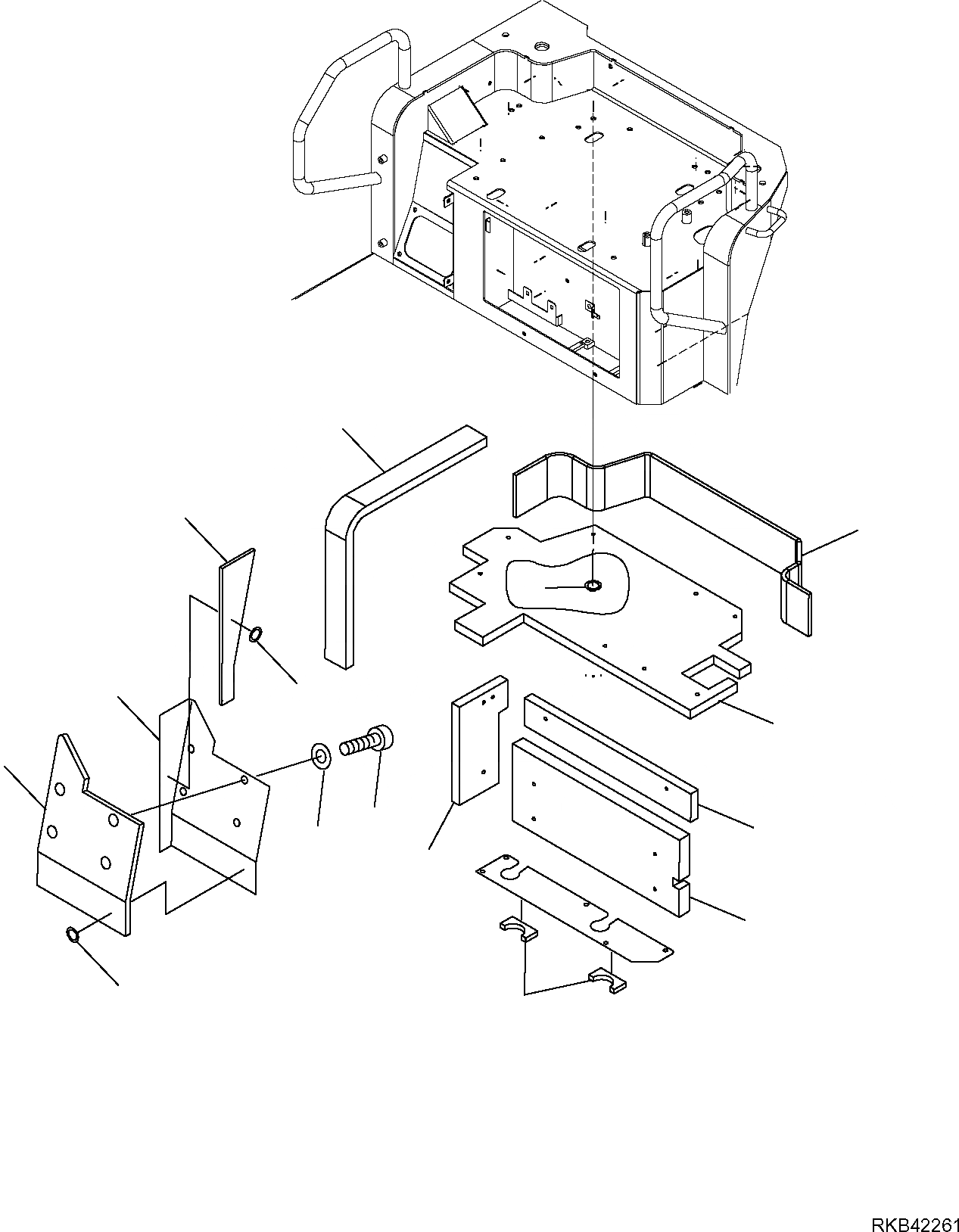 Схема запчастей Komatsu PC50MR-2 - SOUND-ЗАЩИТАING (НАВЕС) ЧАСТИ КОРПУСА И КАБИНА