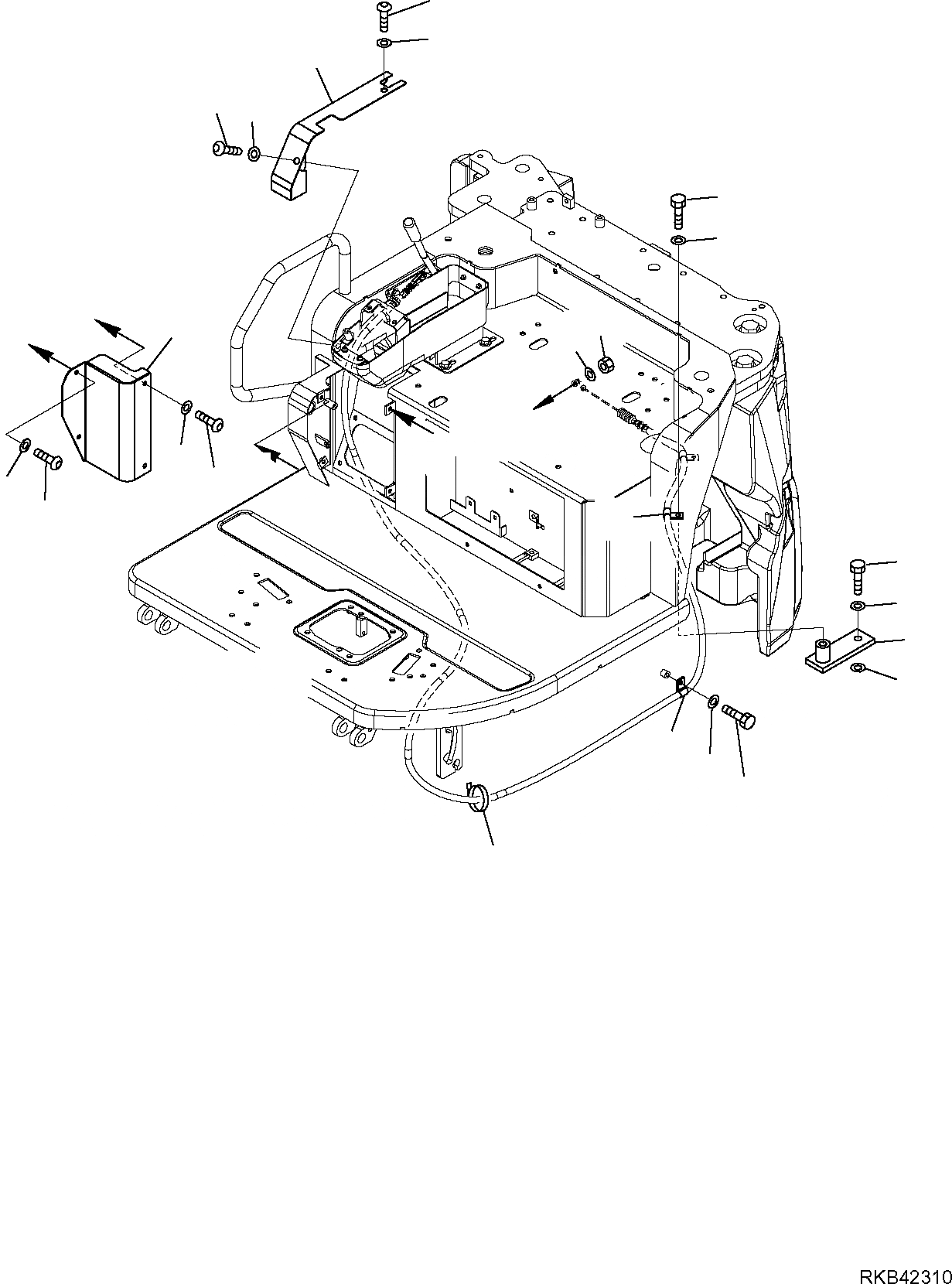 Схема запчастей Komatsu PC50MR-2 - ПЛАТФОРМА КРЫШКИ (НАВЕС) (/) ЧАСТИ КОРПУСА И КАБИНА