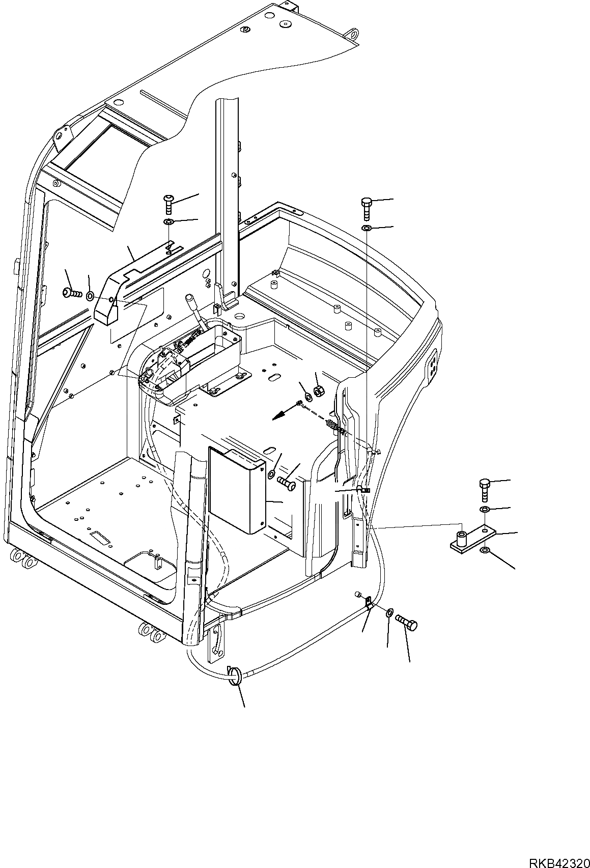 Схема запчастей Komatsu PC50MR-2 - КРЫШКИ (КАБИНА) (/) ЧАСТИ КОРПУСА И КАБИНА