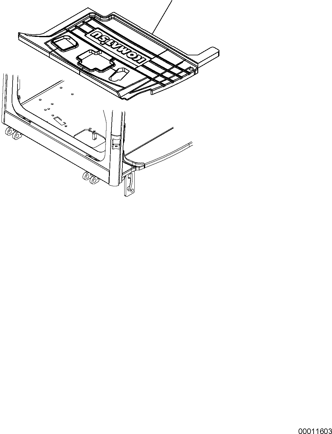 Схема запчастей Komatsu PC50MR-2 - ПОКРЫТИЕ ПОЛА(КАБИНА) ЧАСТИ КОРПУСА И КАБИНА