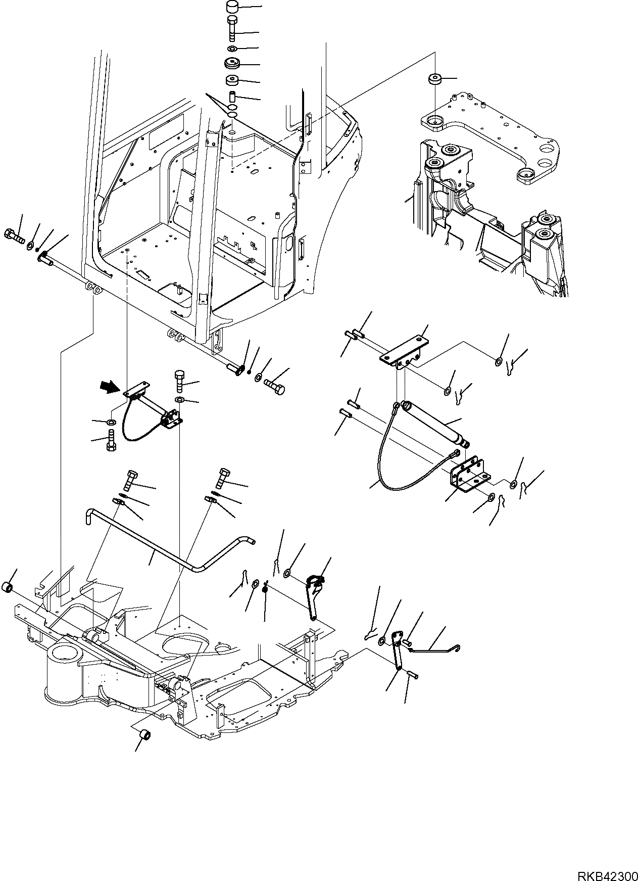 Схема запчастей Komatsu PC50MR-2 - КАБИНА (КРЕПЛЕНИЕ) (/) ЧАСТИ КОРПУСА И КАБИНА