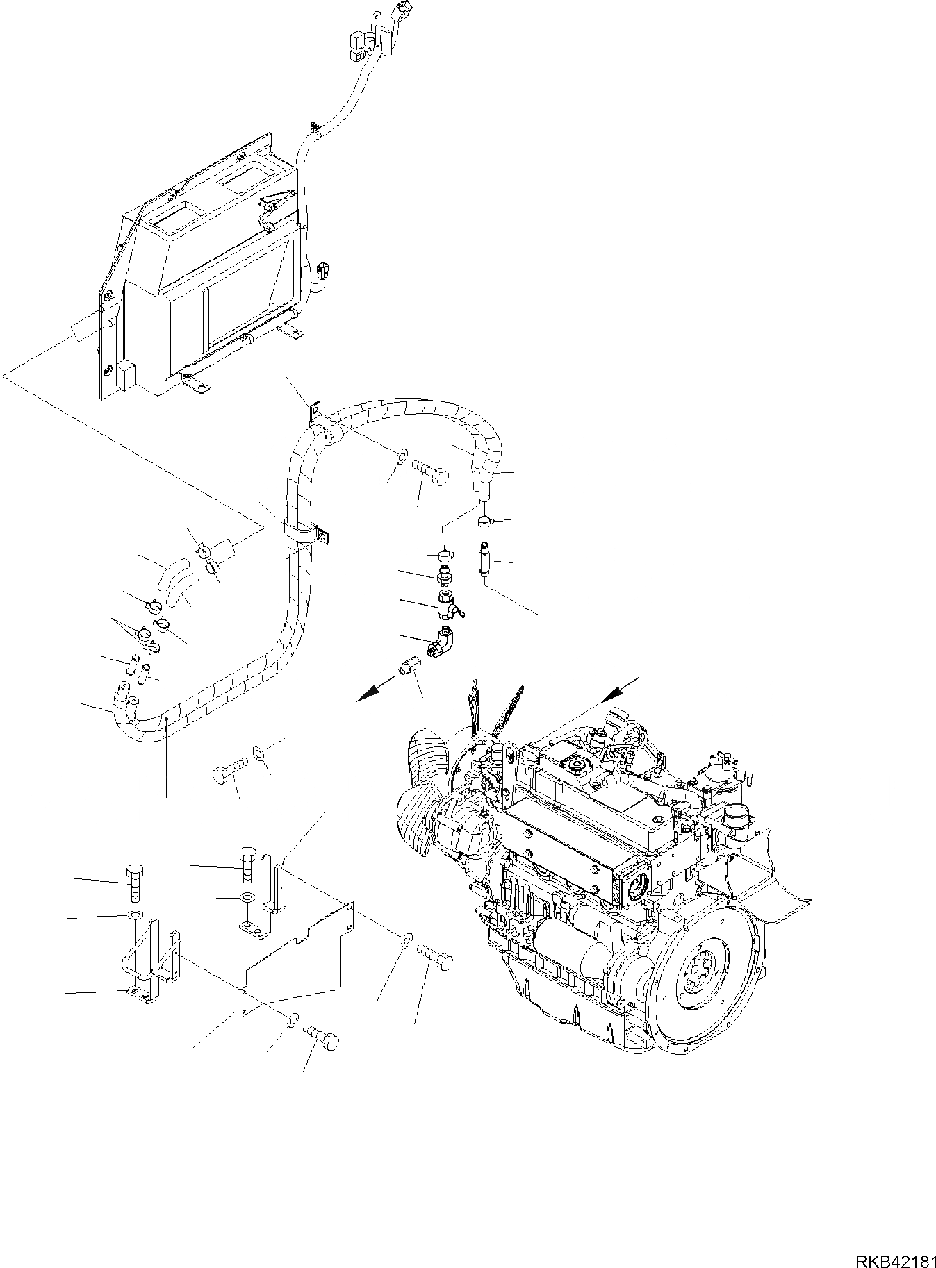 Схема запчастей Komatsu PC50MR-2 - СИСТЕМА ПОДОГРЕВА (/) ЧАСТИ КОРПУСА И КАБИНА