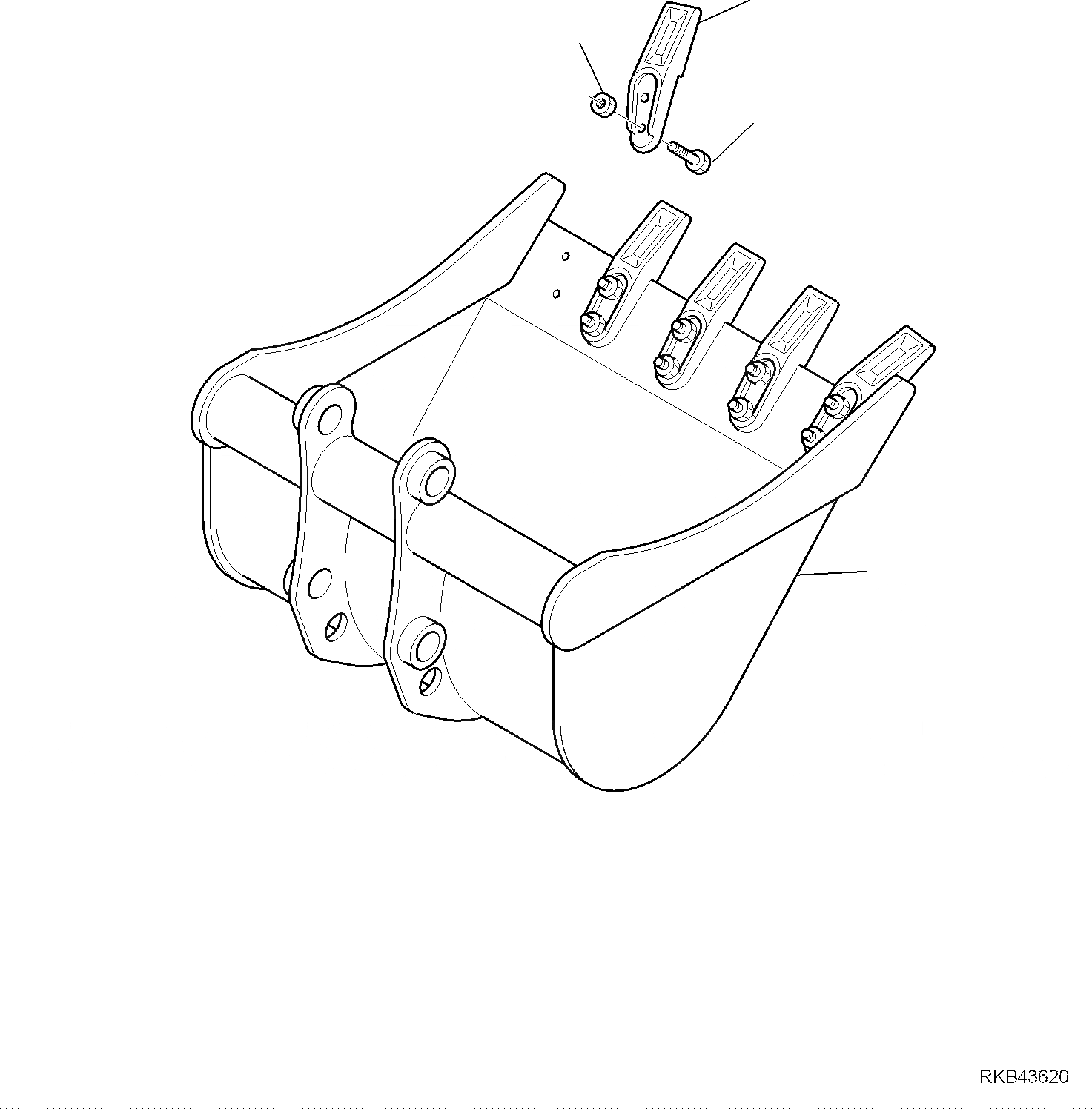 Схема запчастей Komatsu PC50MR-2 - КОВШ (L=8 MM) РАБОЧЕЕ ОБОРУДОВАНИЕ