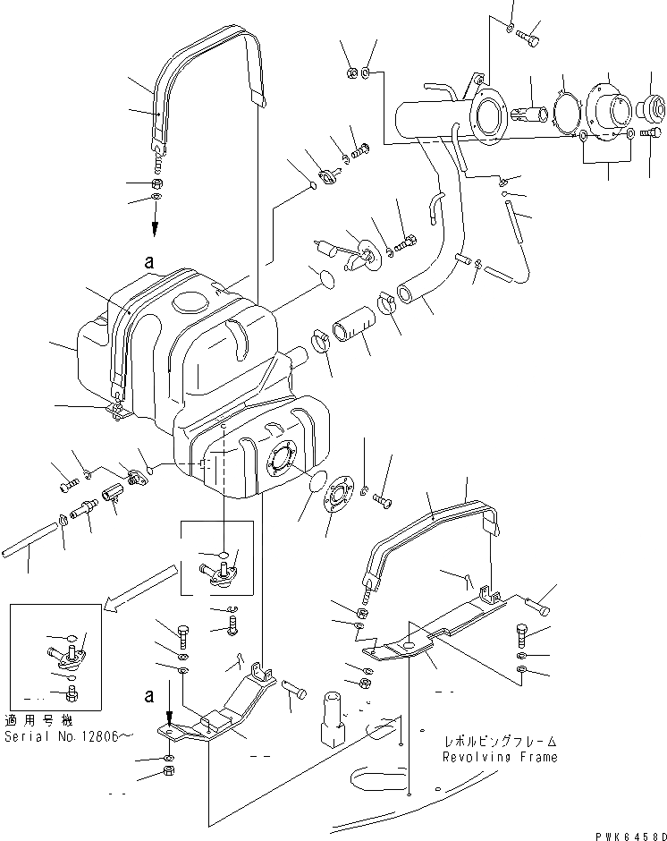 Схема запчастей Komatsu PC50UD-2 - ТОПЛИВН. БАК. (БАК)(№8-) ТОПЛИВН. БАК. AND КОМПОНЕНТЫ