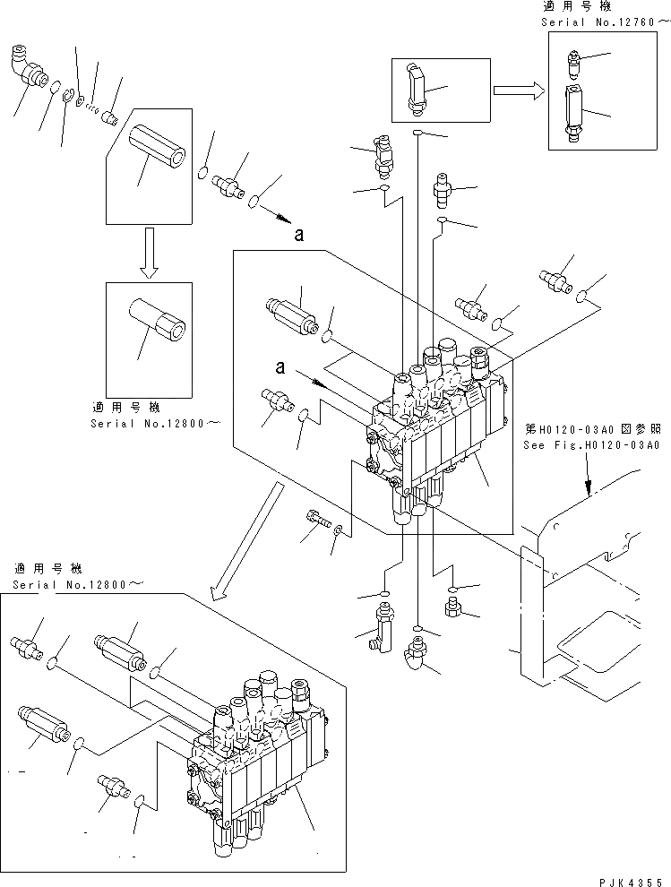 Схема запчастей Komatsu PC50UD-2 - ОСНОВН. КЛАПАН (КРЕПЛЕНИЕ И ПАТРУБОК) (ДЛЯ КЛАПАН ЛЕВ.)          (НАКЛОНЯЕМ. МЕХАНИЧ. ОТВАЛ С ИЗМ. УГЛОМ ПОВОРОТА) ГИДРАВЛИКА