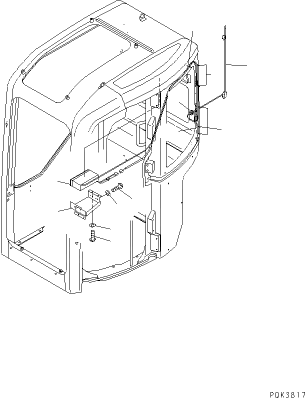 Схема запчастей Komatsu PC50UD-2 - РАДИО(№8-) КАБИНА ОПЕРАТОРА И СИСТЕМА УПРАВЛЕНИЯ