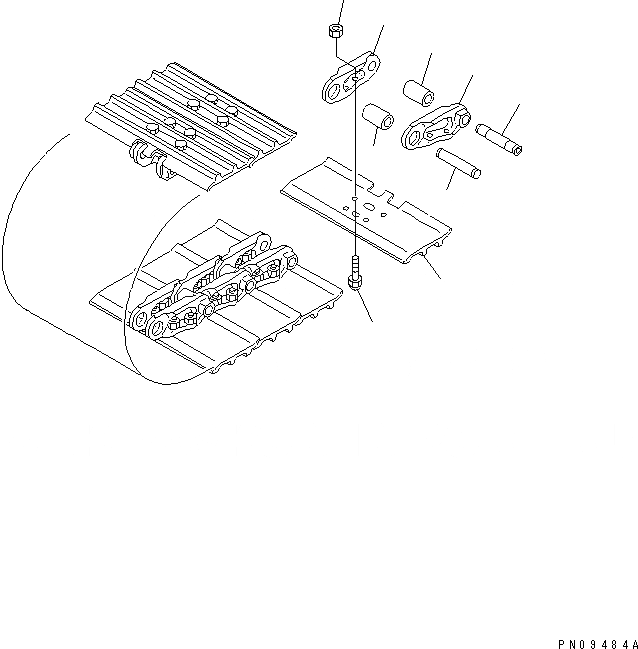 Схема запчастей Komatsu PC50UD-2 - ГУСЕНИЦЫ (STEEL SHOE) ХОДОВАЯ