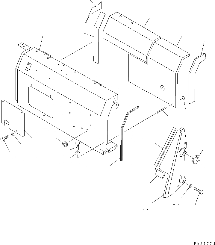 Схема запчастей Komatsu PC50UU-2 - КАПОТ (COVER) ЧАСТИ КОРПУСА