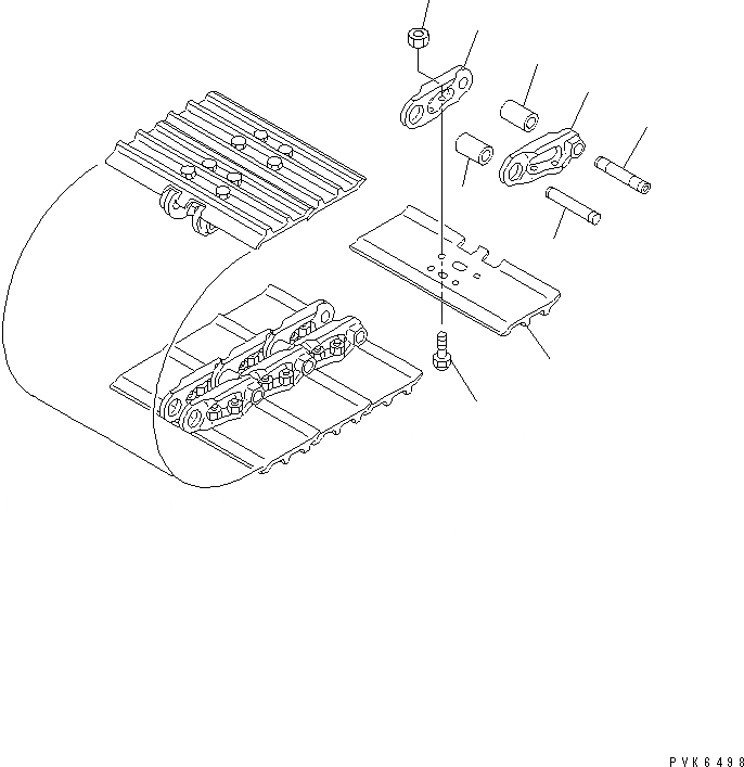 Схема запчастей Komatsu PC50UU-2 - ГУСЕНИЦЫ (STEEL SHOE) ХОДОВАЯ