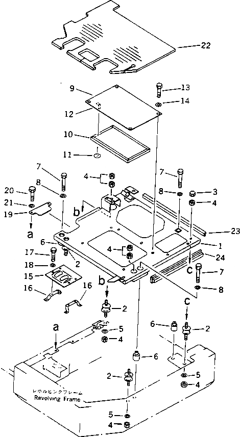 Схема запчастей Komatsu PC50UU-1 - ПОЛ КАБИНЫ (ДЛЯ КОРОТК. REACH СПЕЦ-Я.)(№-) ЧАСТИ КОРПУСА