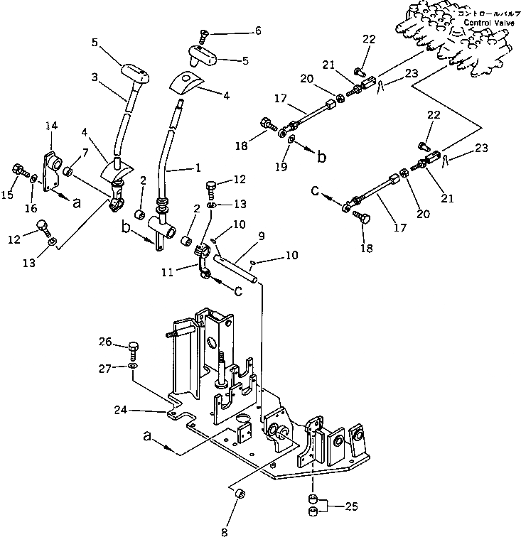 Схема запчастей Komatsu PC50UU-1 - РЫЧАГ УПРАВЛ-Я ХОДОМ ( WAY SHIFT PATTERN СПЕЦ-Я.)(№-) СИСТЕМА УПРАВЛЕНИЯ И ОСНОВНАЯ РАМА