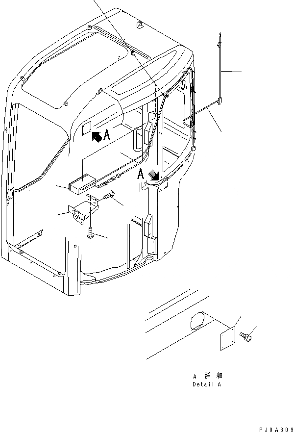 Схема запчастей Komatsu PC50UU-2 - РАДИО(№8-) КАБИНА ОПЕРАТОРА И СИСТЕМА УПРАВЛЕНИЯ