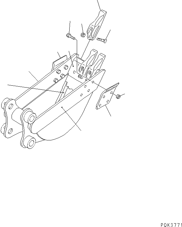 Схема запчастей Komatsu PC50UU-2 - КОВШ (БОЛТ ТИП¤ БЕЗ РЕГУЛЯТОР) КАТАЛОГИ ЗЧ
