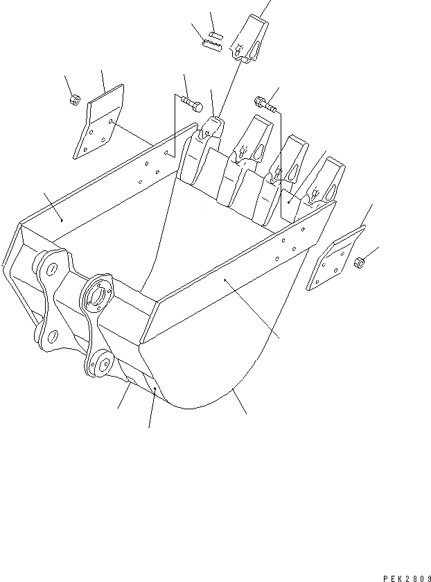 Схема запчастей Komatsu PC50UU-2 - КОВШ¤ .M (MINI .M) ШИР. 8MM (ВЕРТИКАЛЬН. ПАЛЕЦ) РАБОЧЕЕ ОБОРУДОВАНИЕ