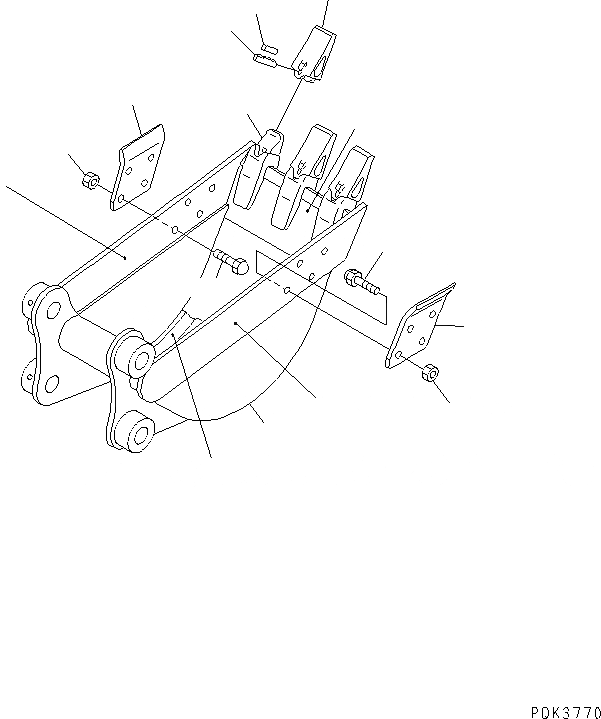 Схема запчастей Komatsu PC50UU-2 - КОВШ (ВЕРТИКАЛЬН. ПАЛЕЦ¤ БЕЗ РЕГУЛЯТОР)(№77-) КАТАЛОГИ ЗЧ
