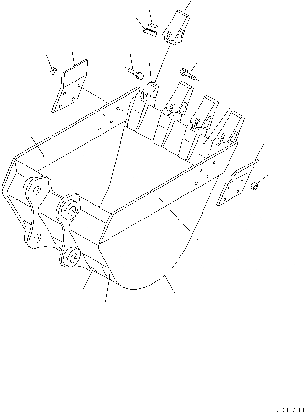 Схема запчастей Komatsu PC50UU-2 - КОВШ¤ .M (MINI .M) ШИР. 8MM (ВЕРТИКАЛЬН. ПАЛЕЦ)(№8-) РАБОЧЕЕ ОБОРУДОВАНИЕ