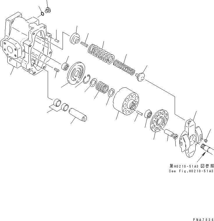 Схема запчастей Komatsu PC50UU-2 - ОСНОВН. НАСОС (/)(№77-) ОСНОВН. КОМПОНЕНТЫ И РЕМКОМПЛЕКТЫ