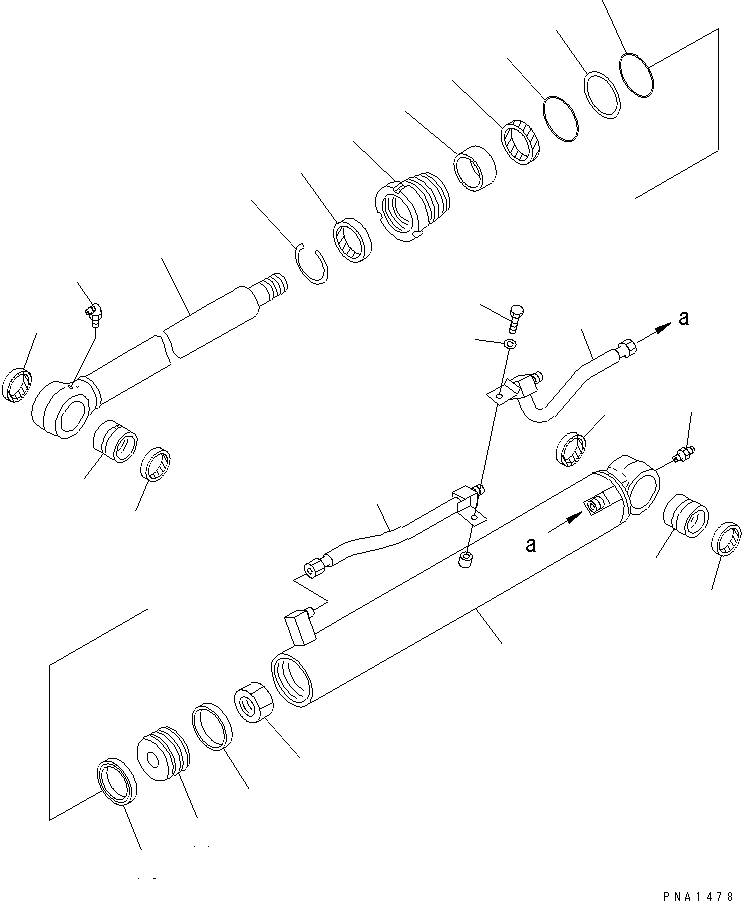 Схема запчастей Komatsu PC50UU-2 - ЦИЛИНДР КОВША (ВНУТР. ЧАСТИ) ОСНОВН. КОМПОНЕНТЫ И РЕМКОМПЛЕКТЫ