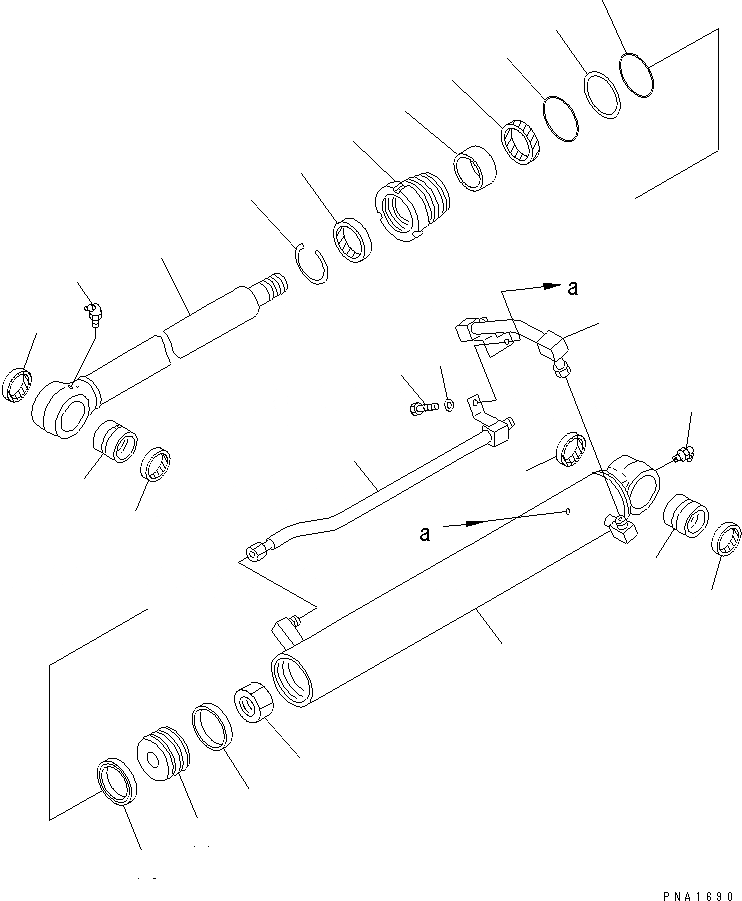 Схема запчастей Komatsu PC50UU-2 - ЦИЛИНДР КОВША (ТЕЛЕСКОПИЧЕСК. РУКОЯТЬ) (ВНУТР. ЧАСТИ) ОСНОВН. КОМПОНЕНТЫ И РЕМКОМПЛЕКТЫ