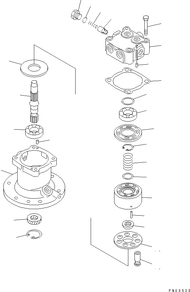 Схема запчастей Komatsu PC50UU-2 - МОТОР ПОВОРОТА (/)(№8-77) ОСНОВН. КОМПОНЕНТЫ И РЕМКОМПЛЕКТЫ