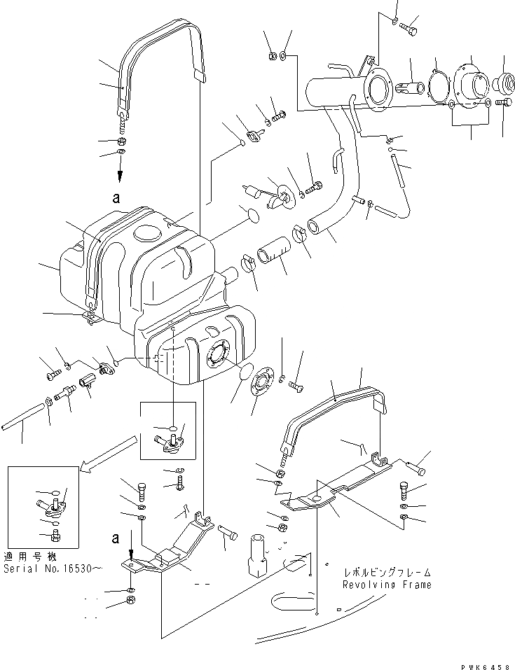 Схема запчастей Komatsu PC50UU-2 - ТОПЛИВН. БАК. (БАК)(№99-) ТОПЛИВН. БАК. AND КОМПОНЕНТЫ