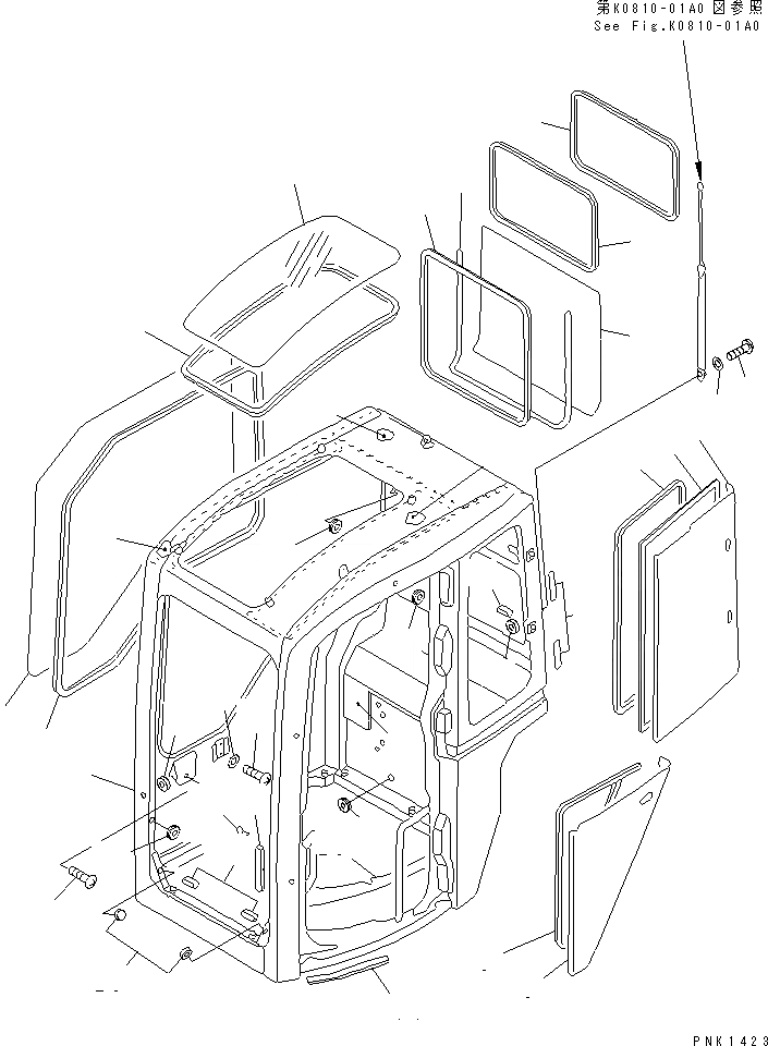 Схема запчастей Komatsu PC50UU-2 - КАБИНА (ДЛЯ TBG И EC СПЕЦ-Я.)(№97-88) КАБИНА ОПЕРАТОРА И СИСТЕМА УПРАВЛЕНИЯ