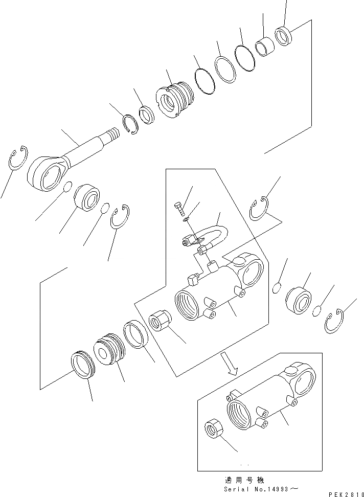 Схема запчастей Komatsu PC50UU-2 - ЦИЛИНДР ПЕРЕКОСА (НАКЛОНЯЕМ. МЕХАНИЧ. ANGLE) (ВНУТР. ЧАСТИ) ОСНОВН. КОМПОНЕНТЫ И РЕМКОМПЛЕКТЫ