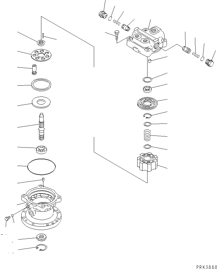 Схема запчастей Komatsu PC50UU-2 - МОТОР ПОВОРОТА (/)(№77-99) ОСНОВН. КОМПОНЕНТЫ И РЕМКОМПЛЕКТЫ