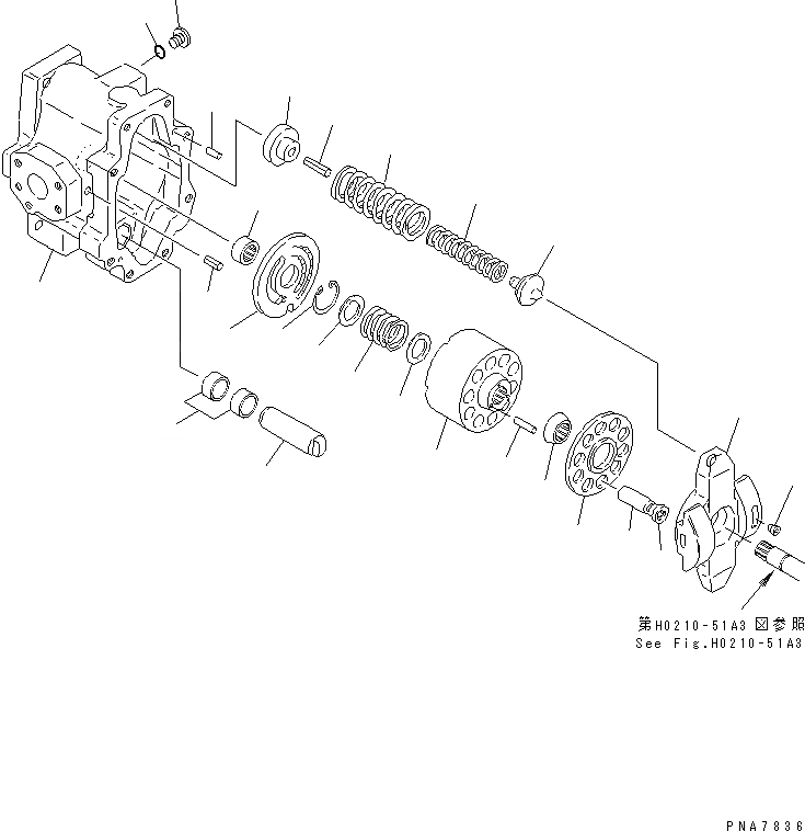 Схема запчастей Komatsu PC50UUM-2 - ОСНОВН. НАСОС (/) ГИДРАВЛИКА