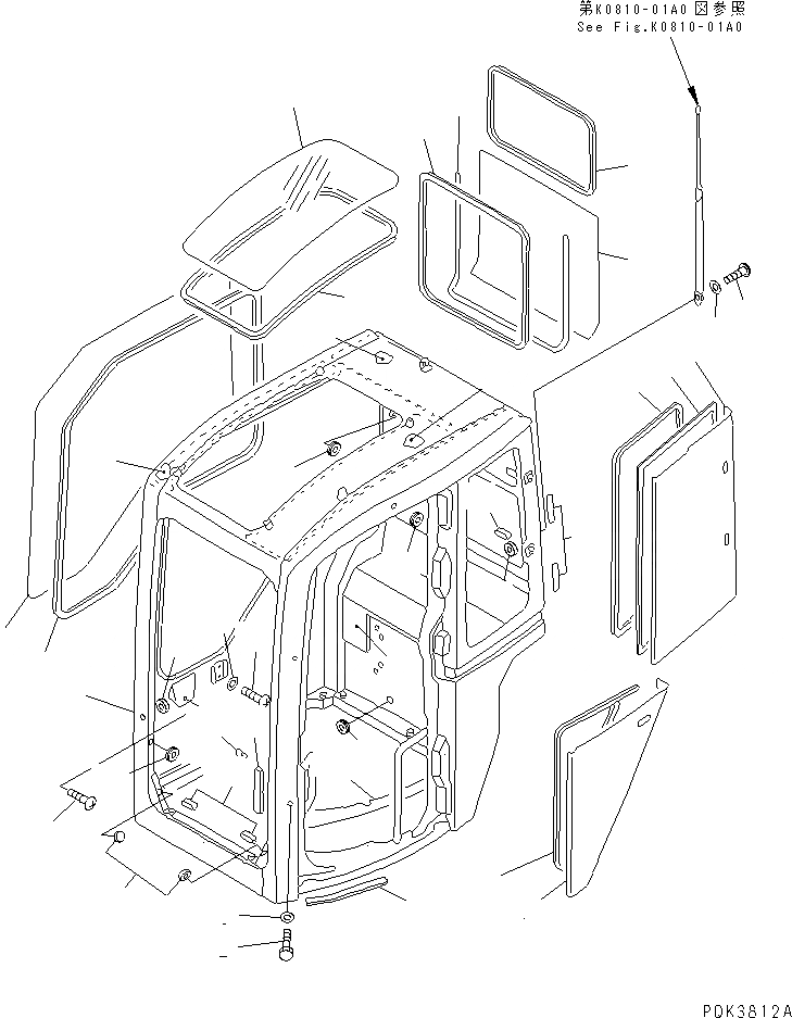 Схема запчастей Komatsu PC50UUM-2 - КАБИНА КАБИНА ОПЕРАТОРА И СИСТЕМА УПРАВЛЕНИЯ