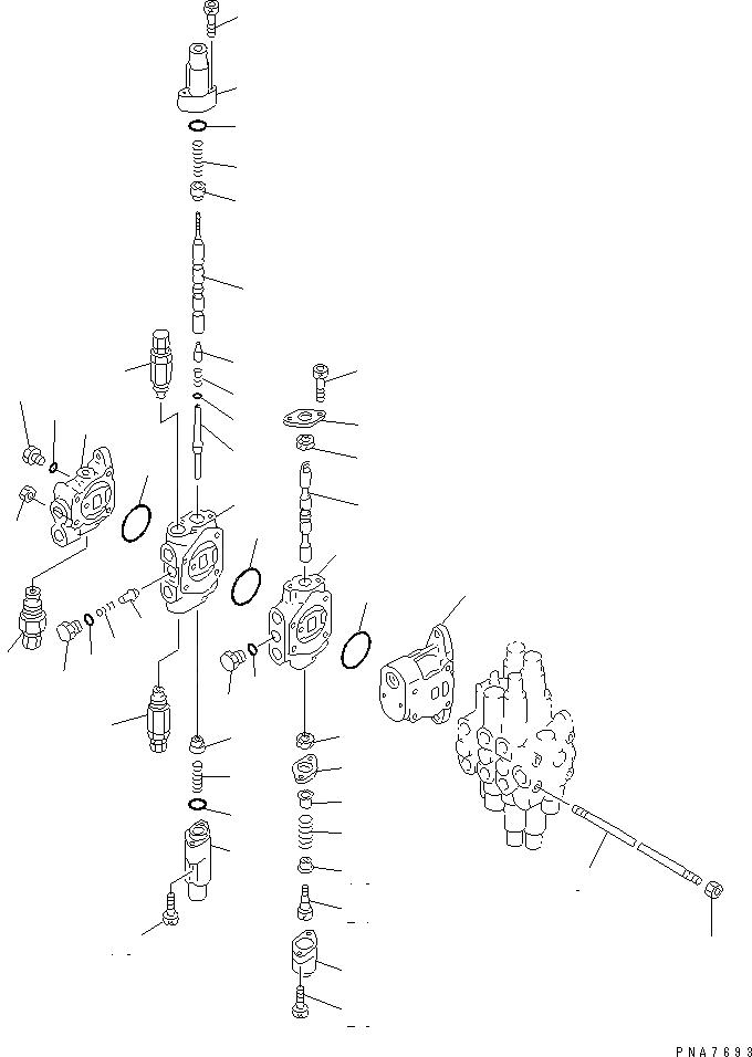 Схема запчастей Komatsu PC50UUM-2 - ОСНОВН. КЛАПАН (-КЛАПАН) (ДЛЯ КЛАПАН¤ ПРАВ.) (/) ОСНОВН. КОМПОНЕНТЫ И РЕМКОМПЛЕКТЫ