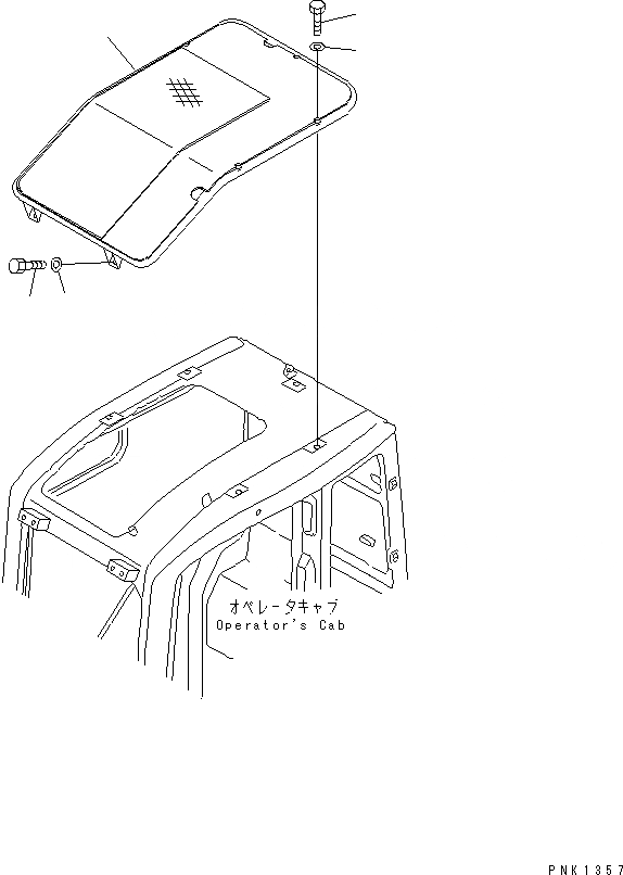 Схема запчастей Komatsu PC58SF-1 - ВЕРХН. ЗАЩИТА КАБИНА ОПЕРАТОРА И СИСТЕМА УПРАВЛЕНИЯ