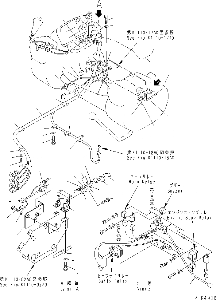 Схема запчастей Komatsu PC58SF-1 - ОСНОВН. КОНСТРУКЦИЯ (ЭЛЕКТРОПРОВОДКА)(№-8) КАБИНА ОПЕРАТОРА И СИСТЕМА УПРАВЛЕНИЯ