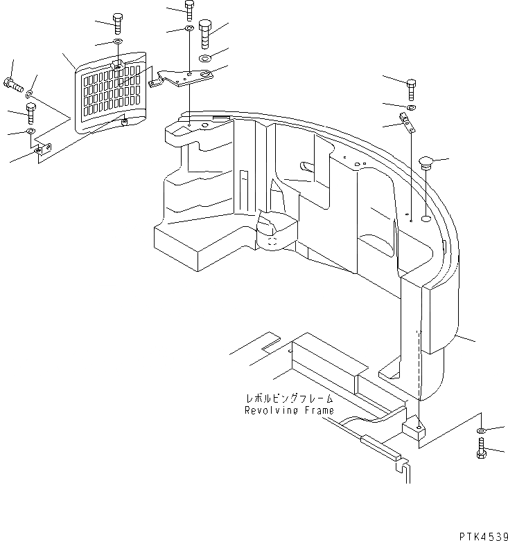 Схема запчастей Komatsu PC58SF-1 - COUNTER WEIGNT ЧАСТИ КОРПУСА