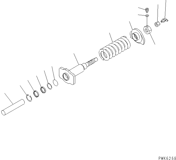 Схема запчастей Komatsu PC58SF-1 - ОПОРНЫЙ ЭЛЕМЕНТ ЛЕНИВЦА ХОДОВАЯ