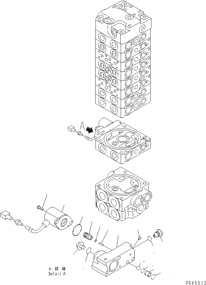 Схема запчастей Komatsu PC58SF-1 - ОСНОВН. КЛАПАН (/7) ОСНОВН. КОМПОНЕНТЫ И РЕМКОМПЛЕКТЫ