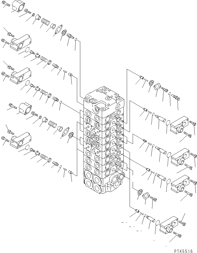 Схема запчастей Komatsu PC58SF-1 - ОСНОВН. КЛАПАН (9/7) ОСНОВН. КОМПОНЕНТЫ И РЕМКОМПЛЕКТЫ
