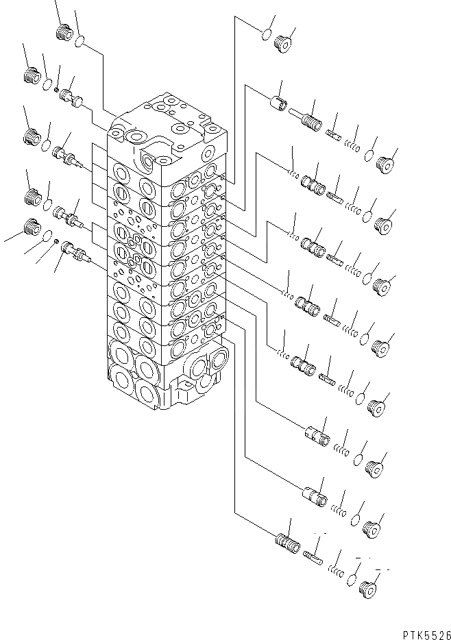Схема запчастей Komatsu PC58SF-1 - ОСНОВН. КЛАПАН (/7) ОСНОВН. КОМПОНЕНТЫ И РЕМКОМПЛЕКТЫ