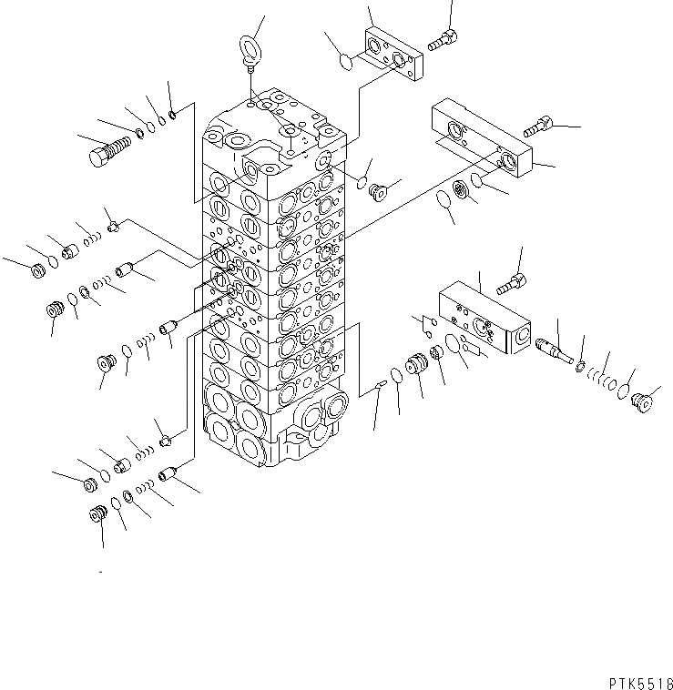 Схема запчастей Komatsu PC58SF-1 - ОСНОВН. КЛАПАН (/7) ОСНОВН. КОМПОНЕНТЫ И РЕМКОМПЛЕКТЫ