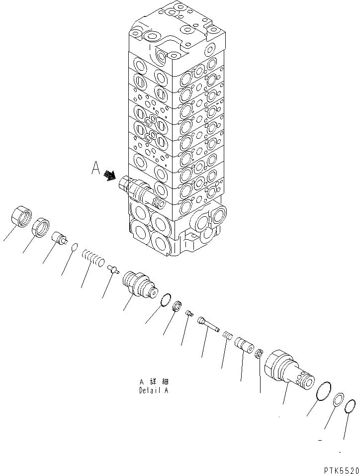 Схема запчастей Komatsu PC58SF-1 - ОСНОВН. КЛАПАН (/7) ОСНОВН. КОМПОНЕНТЫ И РЕМКОМПЛЕКТЫ
