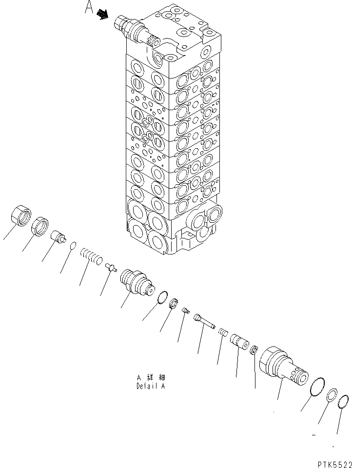 Схема запчастей Komatsu PC58SF-1 - ОСНОВН. КЛАПАН (/7) ОСНОВН. КОМПОНЕНТЫ И РЕМКОМПЛЕКТЫ
